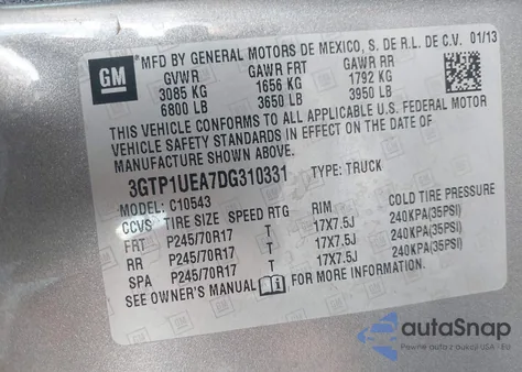 2013 GMC Sierra 1500 Sl from USA, damaged, VIN 3GTP1UEA7DG310331
